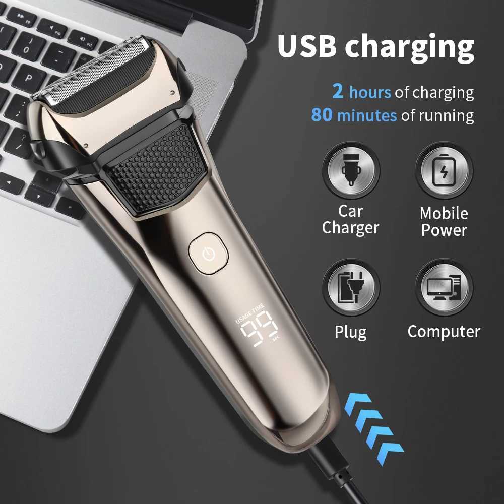 hiena Shaver Professional Razor Electric Shaving Machine Portable Beard Trimmer Rechargeable Razor Mini Shaver for MenXJ241207