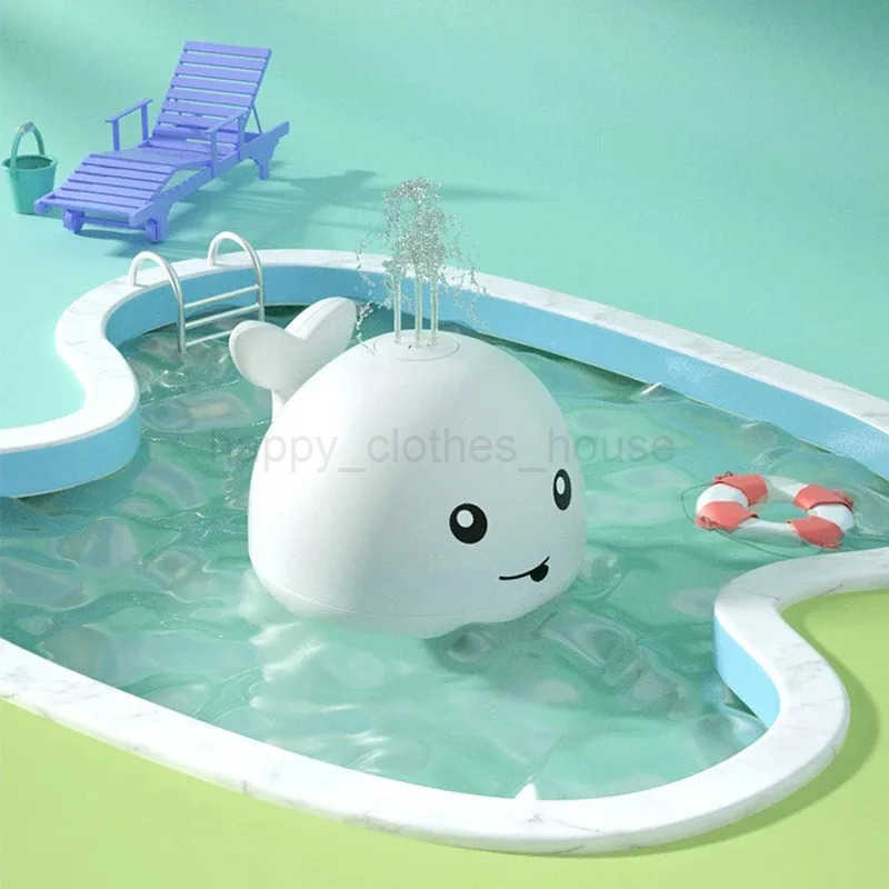Baby Bath Toys Automatic Induction Simulation Whale Shaped Led Light Sensing Bath Water Spray Whale Toy Childrens Water ToyXJ241207