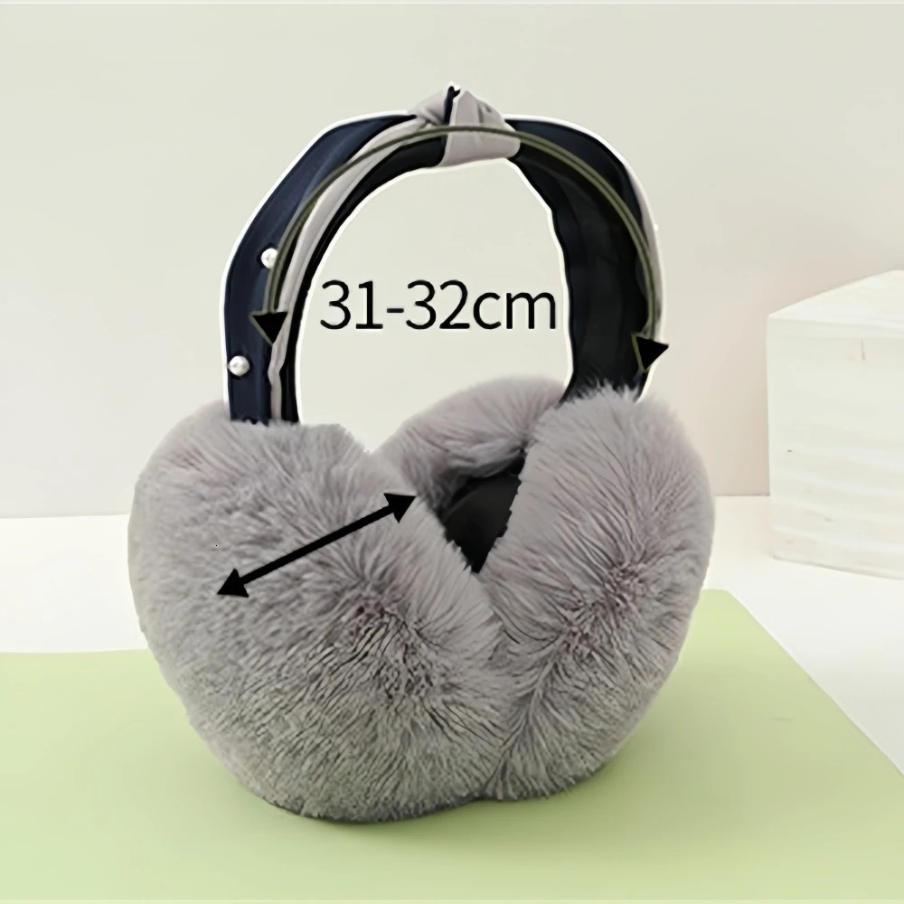 Girls Winter Warm Plush Earmuffs Foldable Korean Version Two tone Coral Hair Portable Simple Windproof and Antifreeze Earmuffs 241205