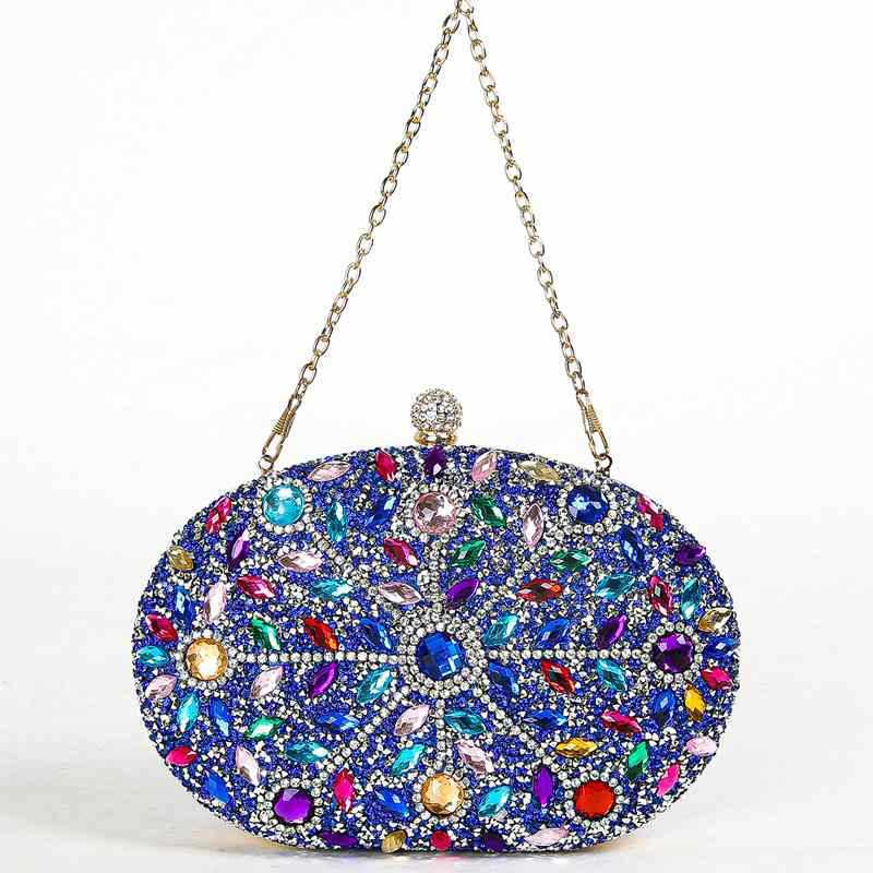 Clutch Bag New Colorful Diamond Egg Style Fashionable Evening Bag Versatile Bag Bridal Dress Qipao Womens Bag 240920