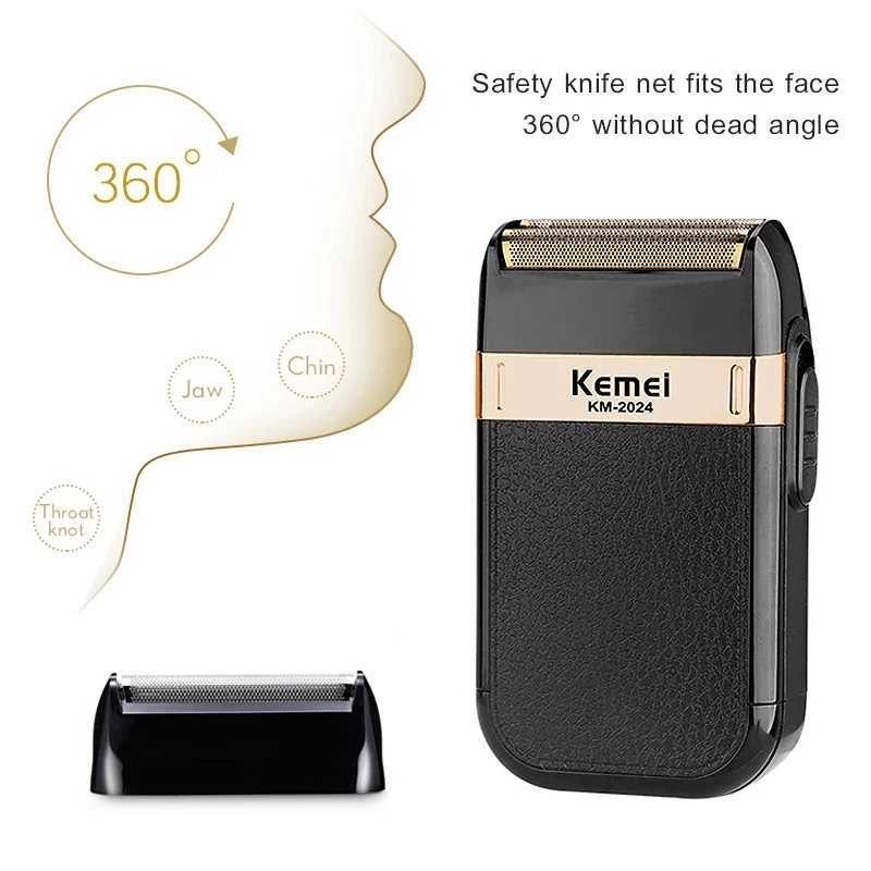 Kemei KM-2024 Rechargeable Shaver for men Waterproof 3D Suspension Electric Shaver Beard bald head with extra mesh USBXJ241207