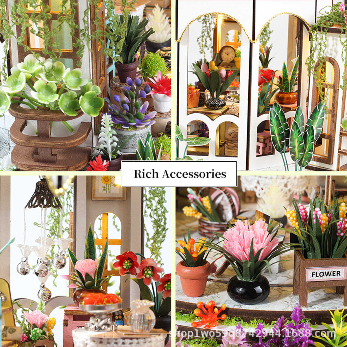 New Diy House Diy Cabin Hanging Garden Building Model Miniature Hand-assembled Creative Wooden Doll House For Christmas Y241207