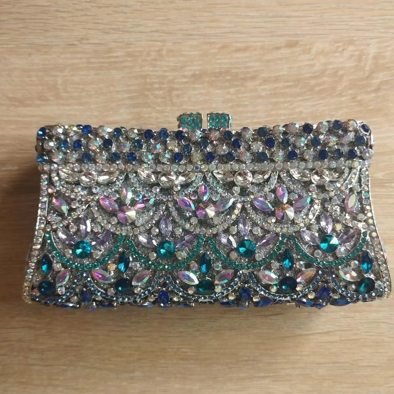 Women Blue Crystals Evening Clutch Bags Party Dinner Rhinestones Evening Clutches Handbags Ladies Fashion Gems Minaudiere Purse 241204