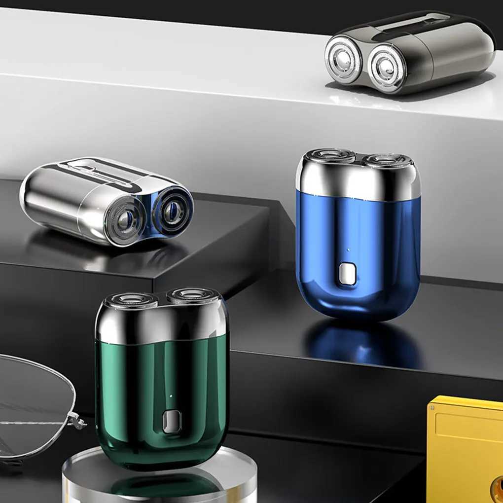 Mini Portable Electric Shave Razor Beard Trimmer Shaver Double Head Mens Beard Razor Pocket Razor Dry And Wet Dual ShavingXJ241207