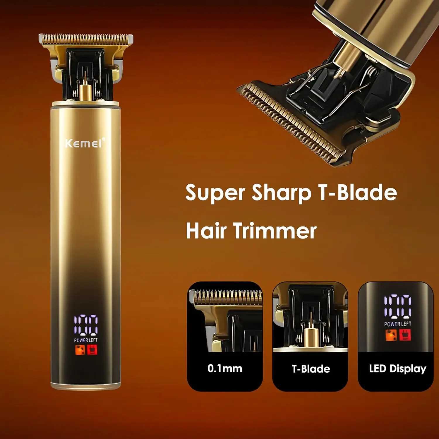 Kemei Combo Hair Trimmer Kit Electric Shaver For Men Hair Trimmer Facial Mens Beard Trimer Rechargeable Head Haircut machineXJ241207