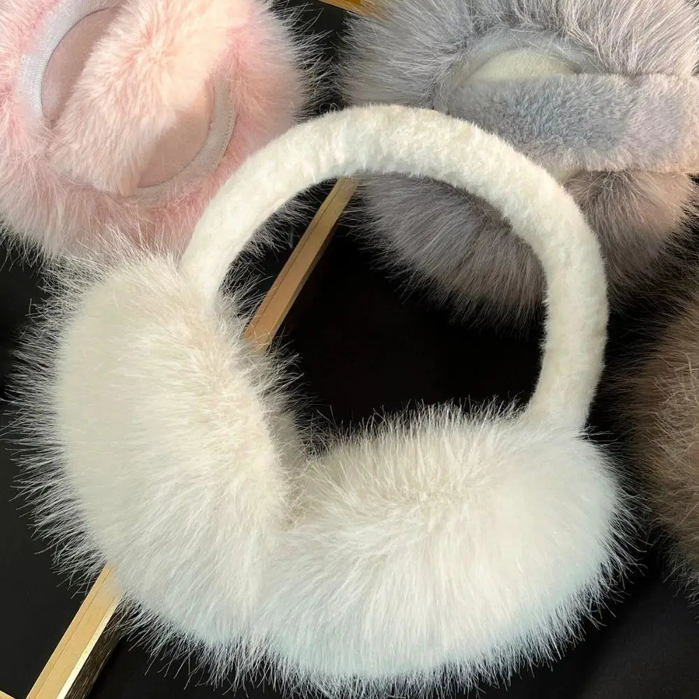 folding winter warm earmuffs fashionable solid color winter headphones outdoor cold protection soft plush earmuffs 241205