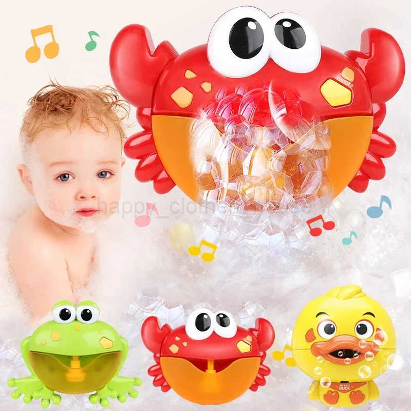 Baby Bath Toys Bubble Machine Crabs Frog Music Kids Bath Toy Bathtub Soap Automatic Bubble Maker Baby Bathroom Toy for ChildrenXJ241785