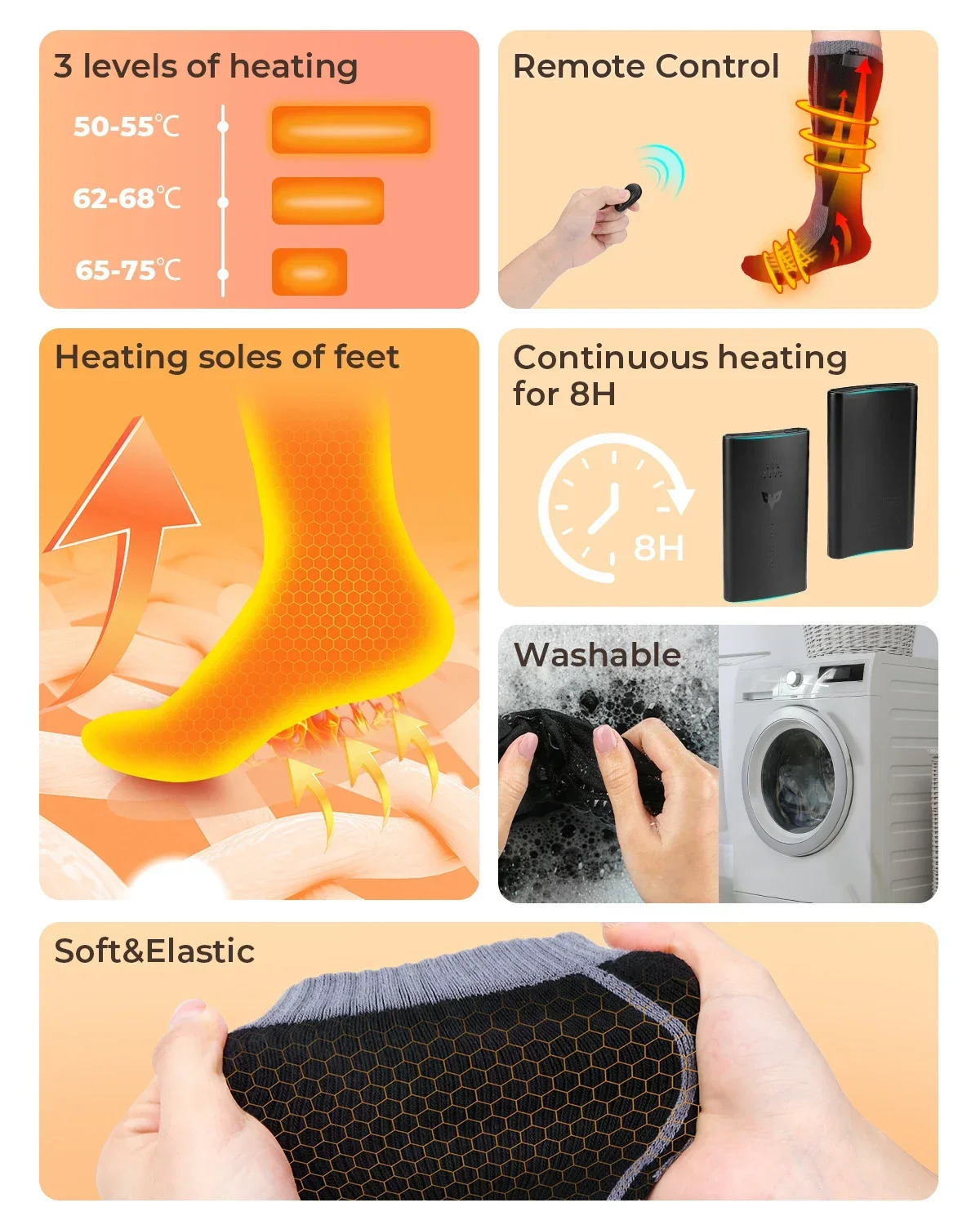 socks remote control motorcycle electric heating socks rechargeable battery winter thick socks mens 241206