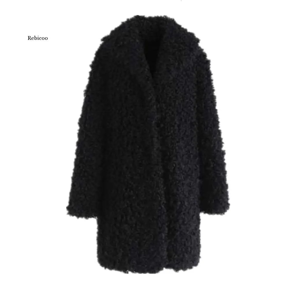 Fake fur womens faux fur coat womens Lambswool jacket womens winter thick fur coat womens long coat 241202