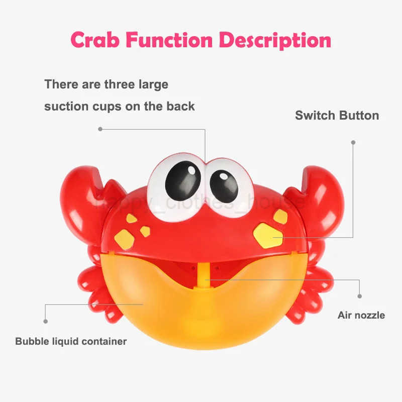 Electric Crab Bubbles Machine Kids Bath Bubble Frog Swimming Pool Bathroom Water Play Baby Bath Toy Bathtub Toys for ChildrenXJ241207
