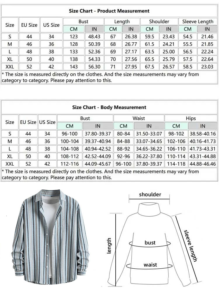 Mens striped pattern long sleeved button up front shirt 241206