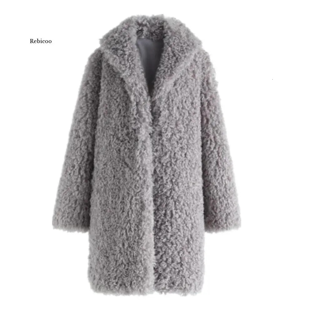 Fake fur womens faux fur coat womens Lambswool jacket womens winter thick fur coat womens long coat 241202