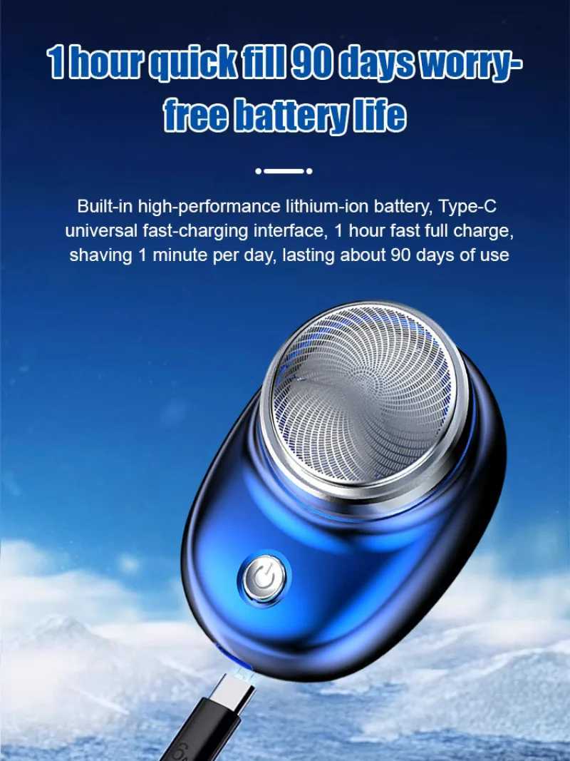 Mens portable electric razor small steel mini razor shaving travel rechargeable razorXJ241207