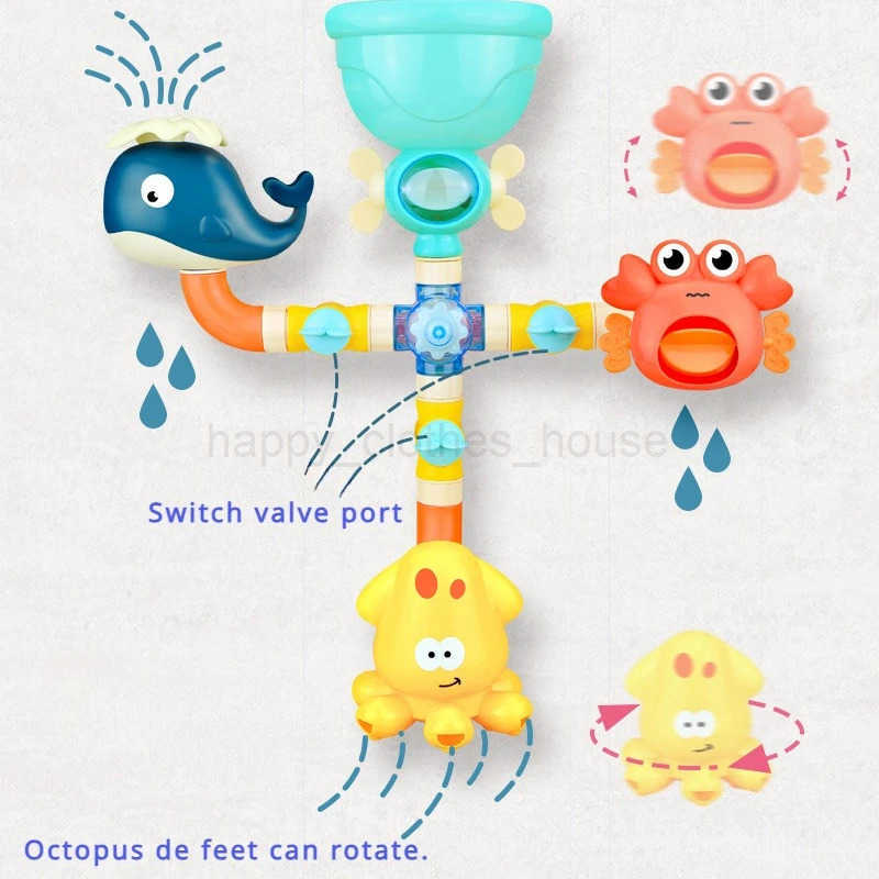 Baby Bath Toys Water Games Bathtub Toys Faucets Showers Water Sprays Childrens Swimming Baths Summer Animal-shaped ToysXJ241207