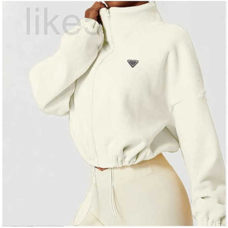 Women's Jackets designer Women Sweatshirts Cropped Cozy Day Full Zip Slightly Puffy Coats Polar Jacket Slouchy Mock Neck Sweater 8KH4