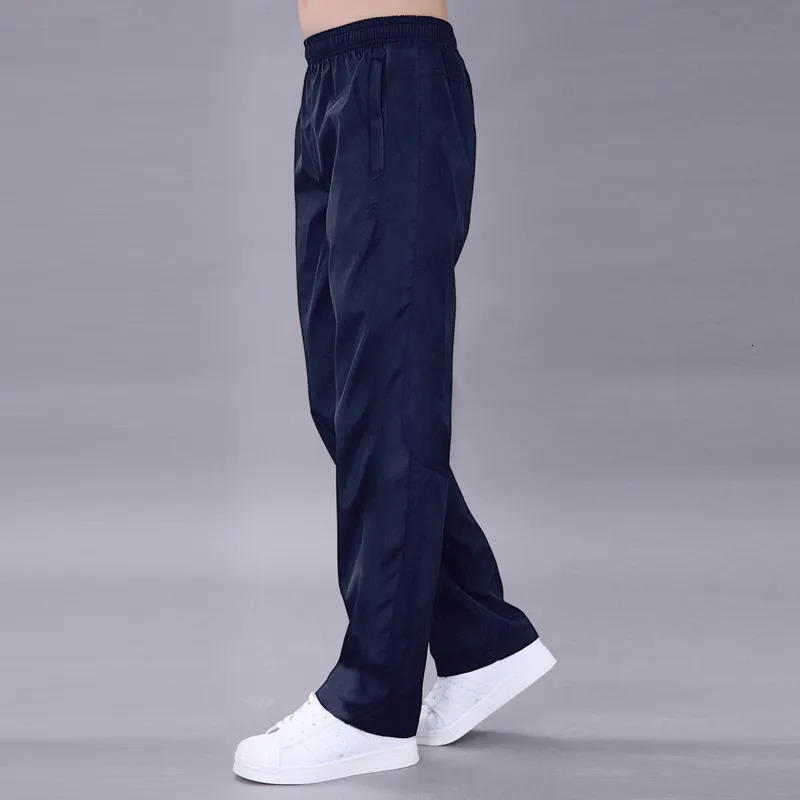 Mens sports pants quick drying breathable spring elastic waist straight and wide runner running track 241206