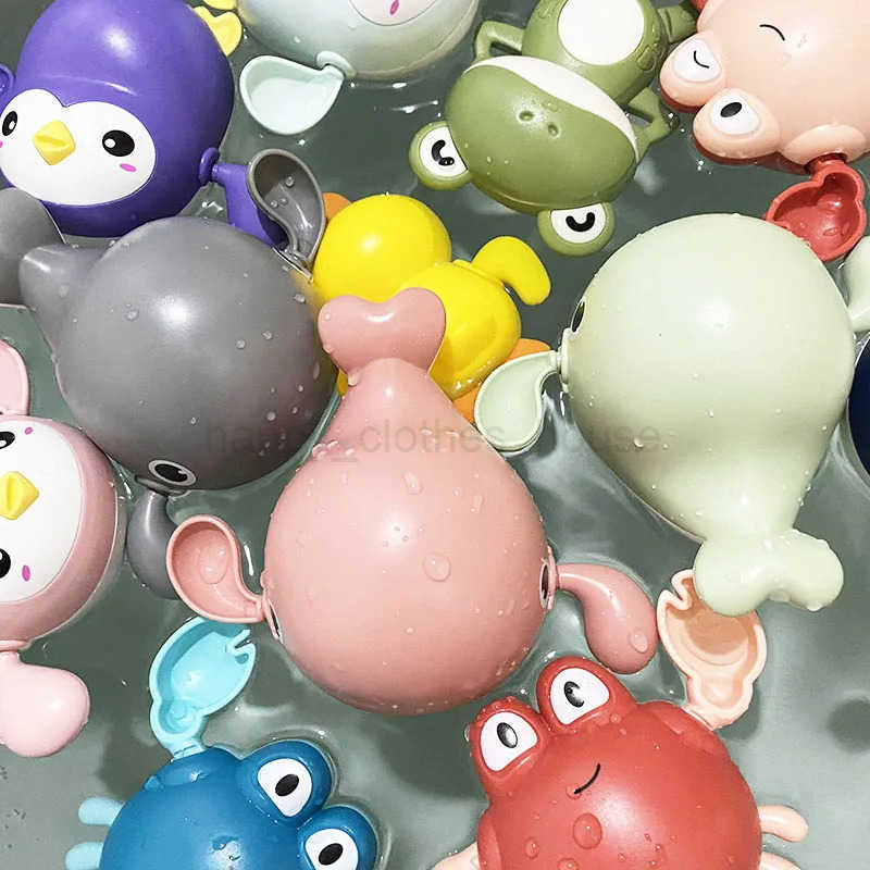 Baby Toys Bathing Ducks Animal Whale Crab Swimming Pool Water Play Game Chain Clockwork Bath Toys For ChildrenXJ241207