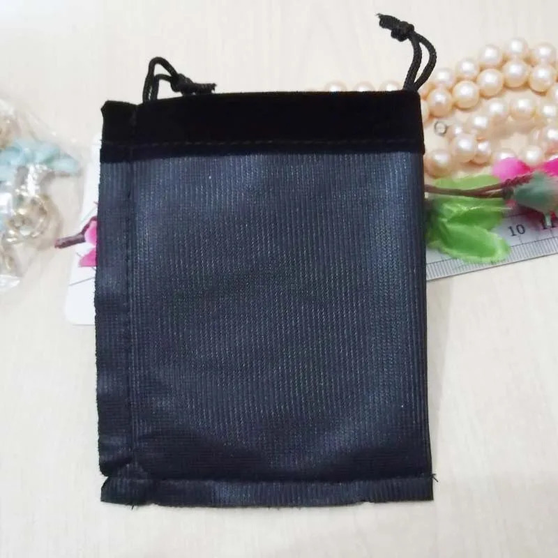 100 pieces/batch of 9-size black jewelry velvet gift bags for jewelry and cosmetics packaging bags. velvet drawstring bag wholesale 241206