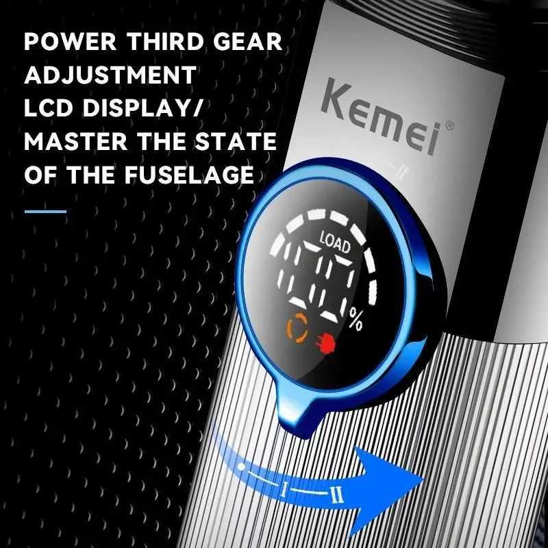 Kemei 4 In 1 Wet Dry Electric Shaver For Men Beard Trimmer Nose ear Electric Razor Washable 3D Face shaving machine rechargeableXJ241207