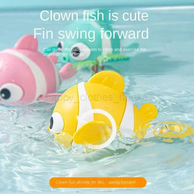Bath Toys Cute Swimming Clown Fish Bath Toy for Toddlers Floating Wind Up Toys for Boy Girl New Born Baby Bathtub Toddler ToysXJ247425
