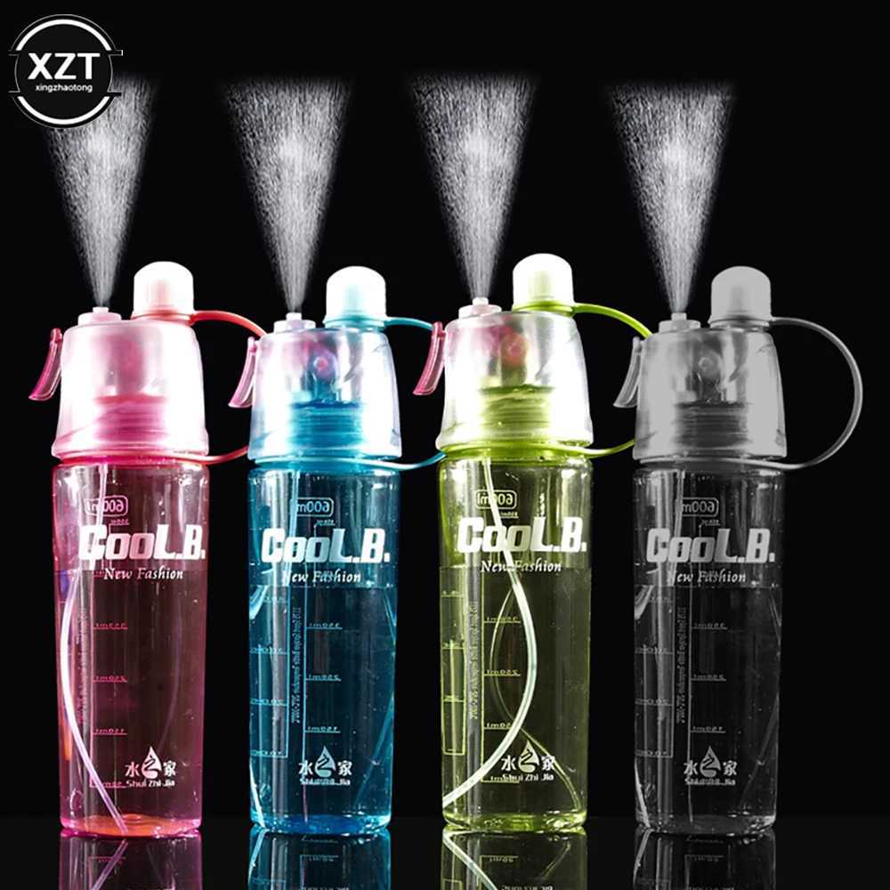 400/600ml sports plastic spray water bottle Outdoor cooling water bottle Creative gift New strange cup Cool summer M241207
