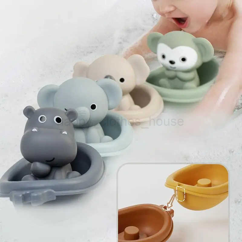 Bath Boats For Kids 6X Floating Stackable Water Table Toys Shower Beach Bathtub Toys With Animal Bath Toys For Toddler BirthdayXJ241207