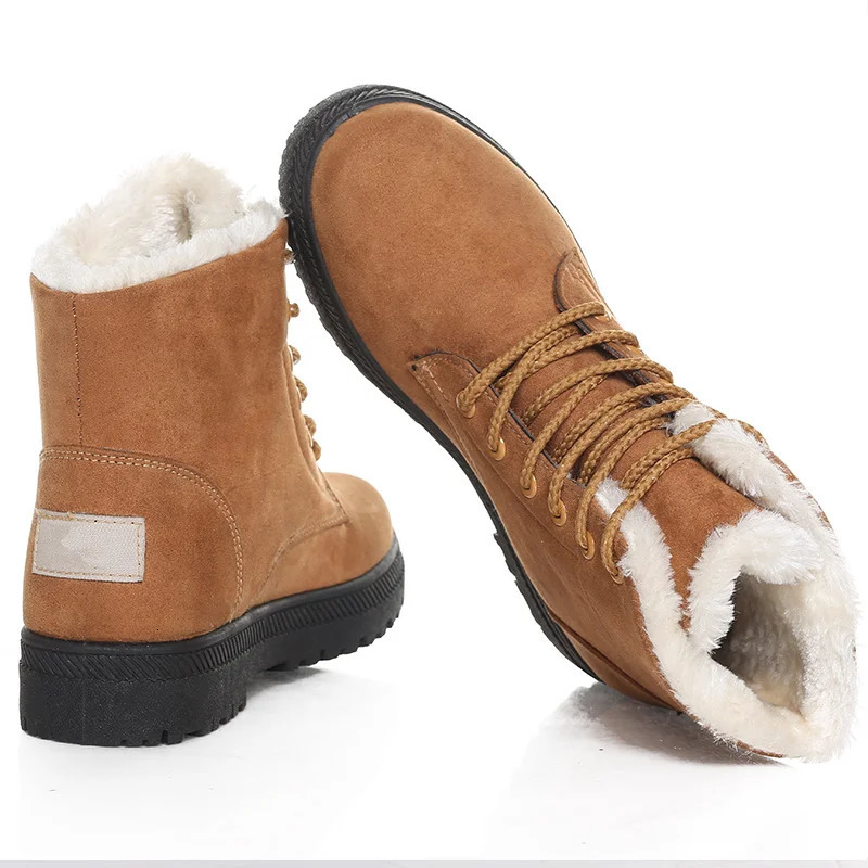 Womens boots Korean style womens winter 2023 snow ankle shoes fur Botas strapless short 241206