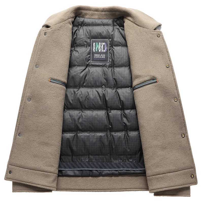 2024 Autumn/Winter New Mens Wool Coat Detachable Inner Jar Short Sleeve Jacket High end Fabric Youth Fashion Wool Coat X241207