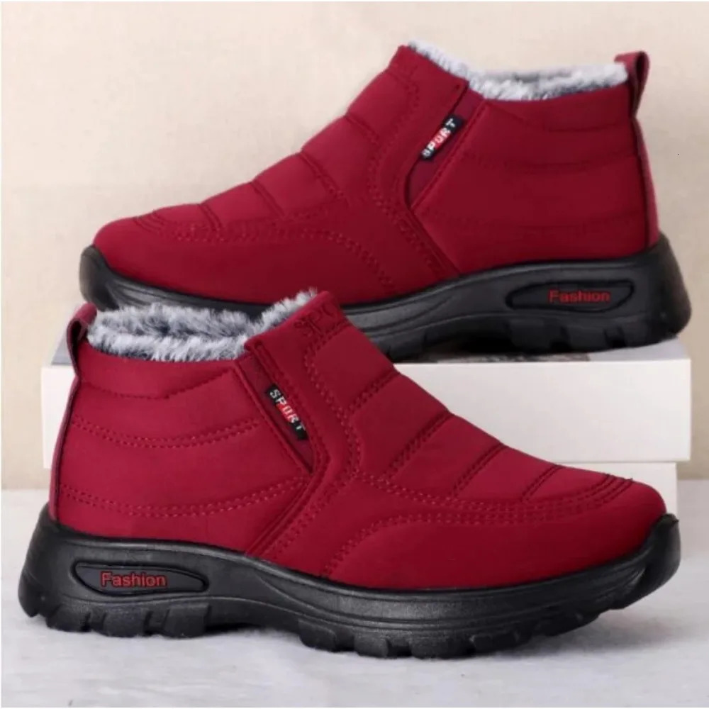 Barefoot winter boots snow hiking outdoor warm fur lining waterproof ankle barefoot shoes 241206