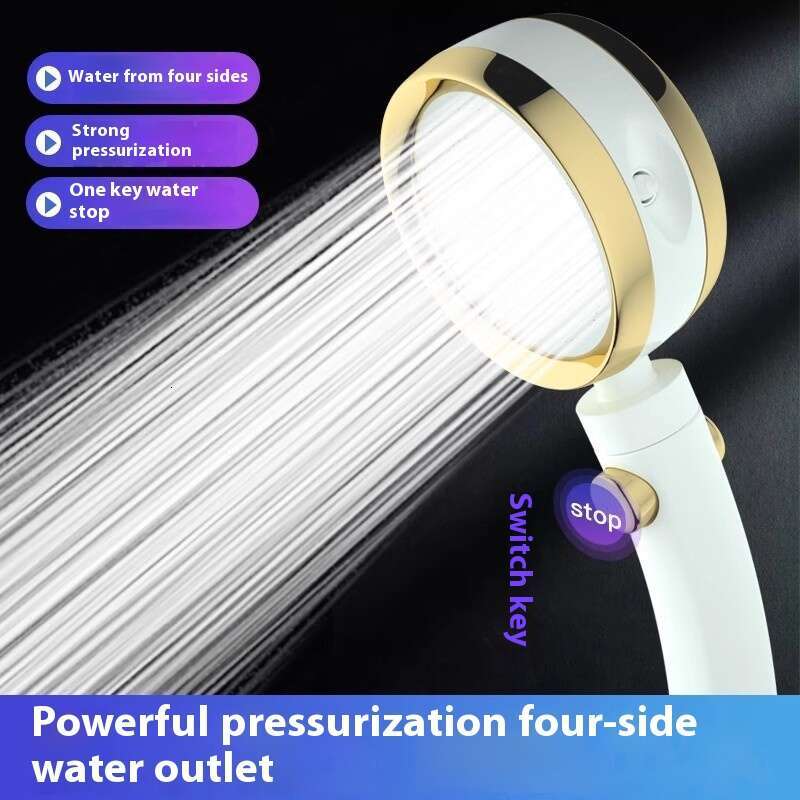 Bathroom with four sided large water output, household pressurized high-pressure showerhead, shower showerhead