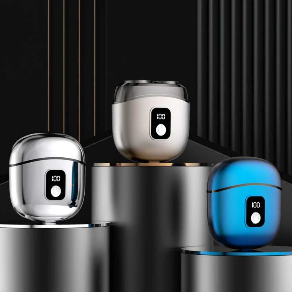 Pocket Type Mens Electric Shaver Rechargeable Digital Display Mini Shaving Machine Smart Shaver Washable Portable Travel RazorXJ241207