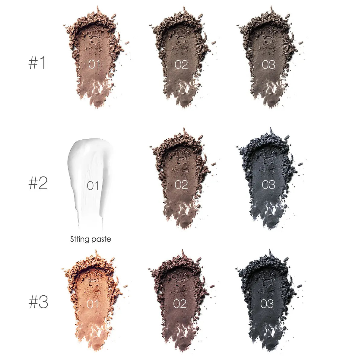 FOCALLURE 3 Colors Matte Eyebrow Powder Palette Waterproof Long-lasting Pomade Eye Brow Pomade Eyebrow Enhancer Makeup Cosmetics 241206