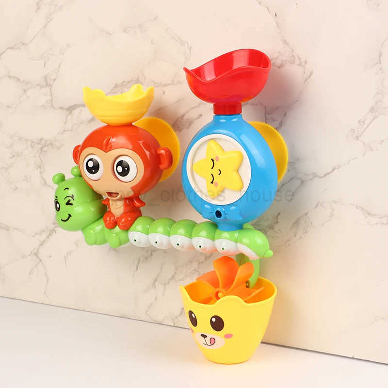 Baby Bath Toy Wall Sunction Cup Track Water Games Children Bathroom Monkey Caterpilla Bath Shower Toy for Kids Birthday GiftsXJ241207