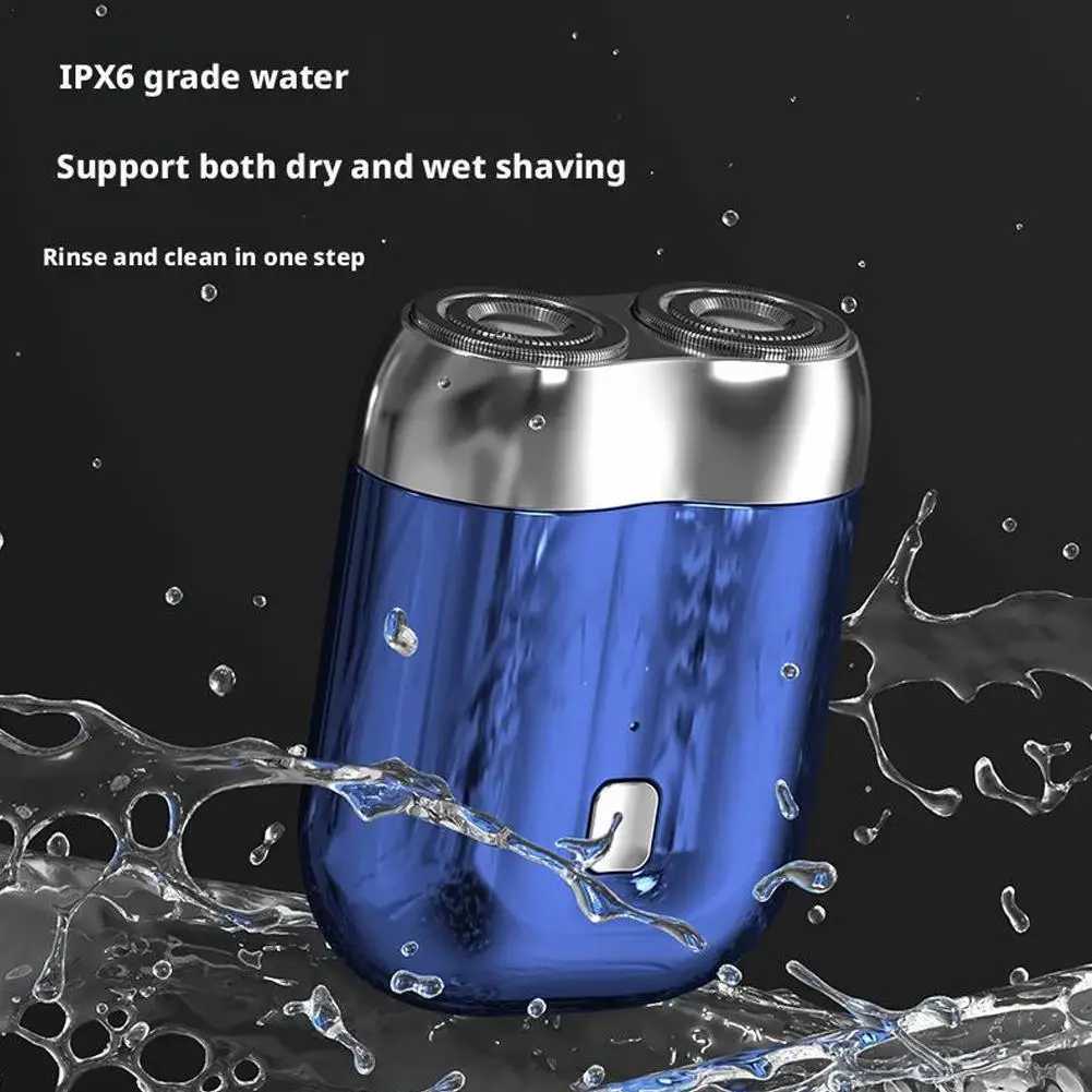 Mens New Double-headed Mini Magnetic Shaver Type-c Charging Silent Washable Electric Shaver Portable Men Electric RazorXJ241207