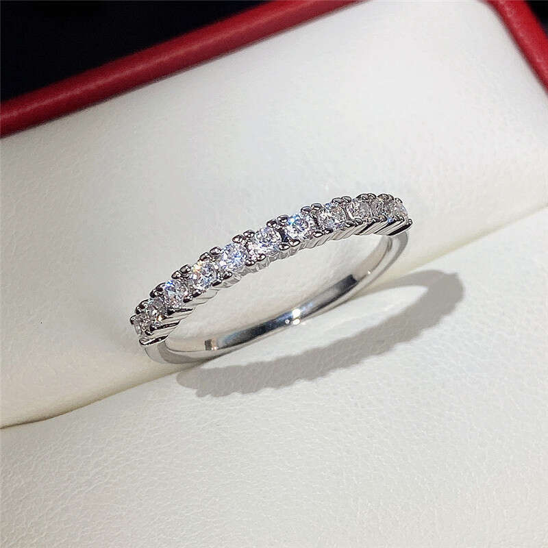 designer jewelry Moissanite dia ring Vecalon Lustre Promise Wedding Band Ring Top quality Sterg Sier VVS Dia Engagement rings for women