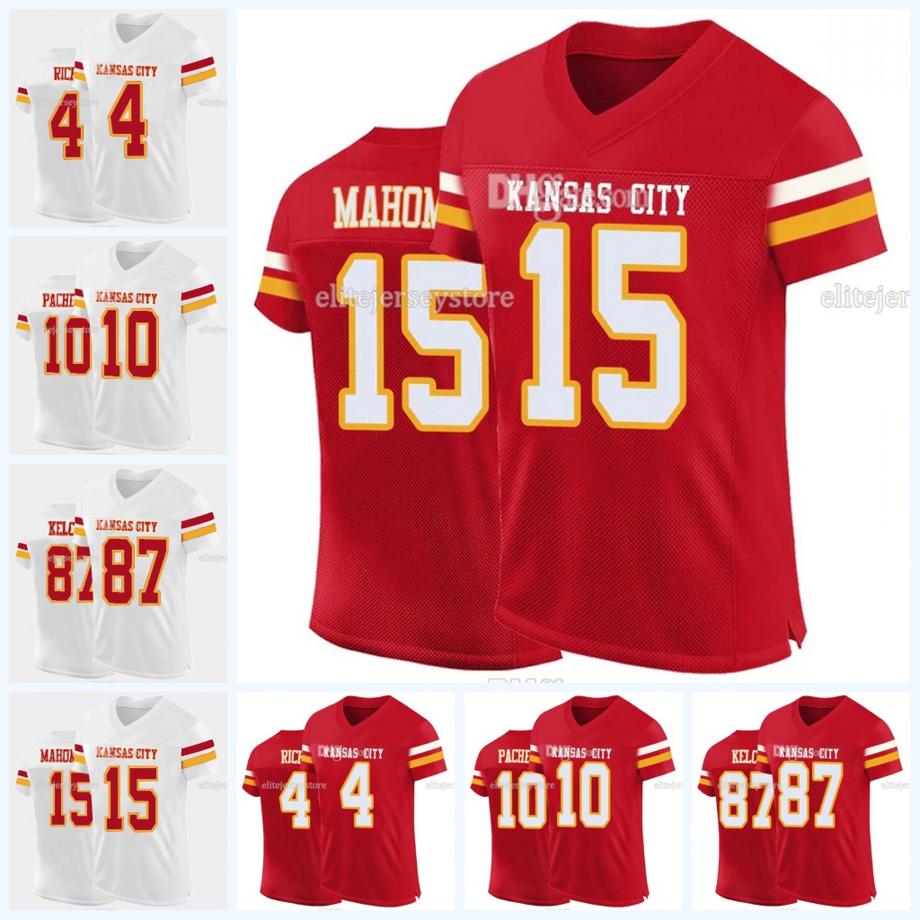 15 Patrick Mahomes 87 Travis Kelce 95 Chris Jones 2024 25 Football Jersey 10 Isiah Pacheco 32 Nick Bolton Creed Humphrey Derrick Thomas Football Jerse