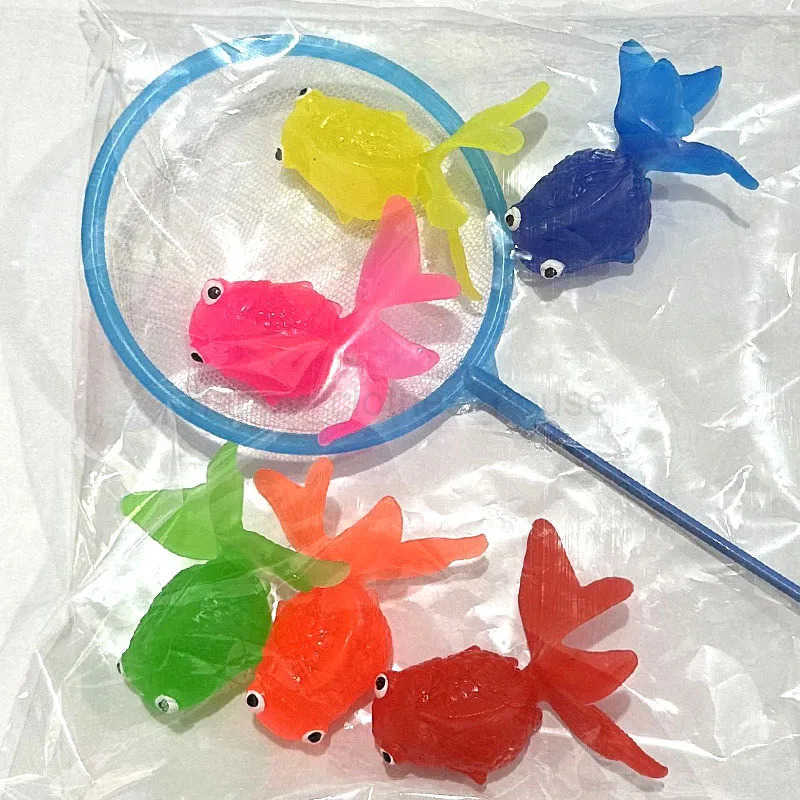 7pcs/set Kids Soft Rubber Gold Fish Baby Bath Toys for Children Simulation Mini Goldfish Water Toddler Fun Swimming Beach GiftsXJ241207