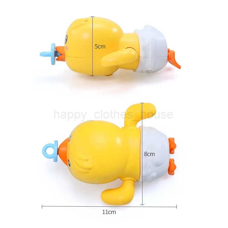 Baby Bath Toys Water Chain Clockwork Bathing Cute Swimming Yellow Duck Toy Toddler Pool Beach Classic Toy For Kids Water PlayingXJ241207