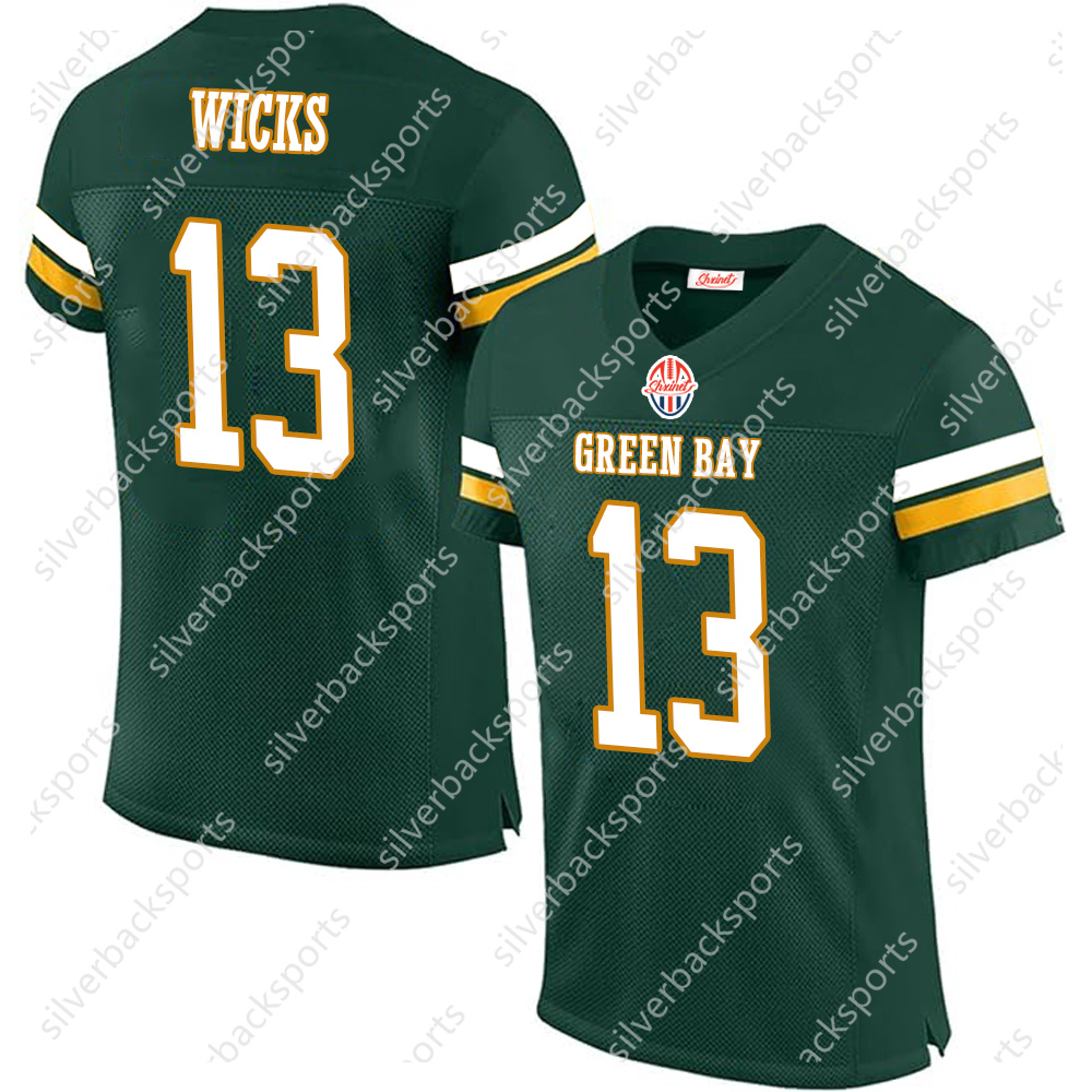 2025 Football Jerseys Love Christian 12 Aaron Jones Dillon Randall Cobb Quay Walker 4 Brett Favre Custom All ed Name and Number This baseball uniform 