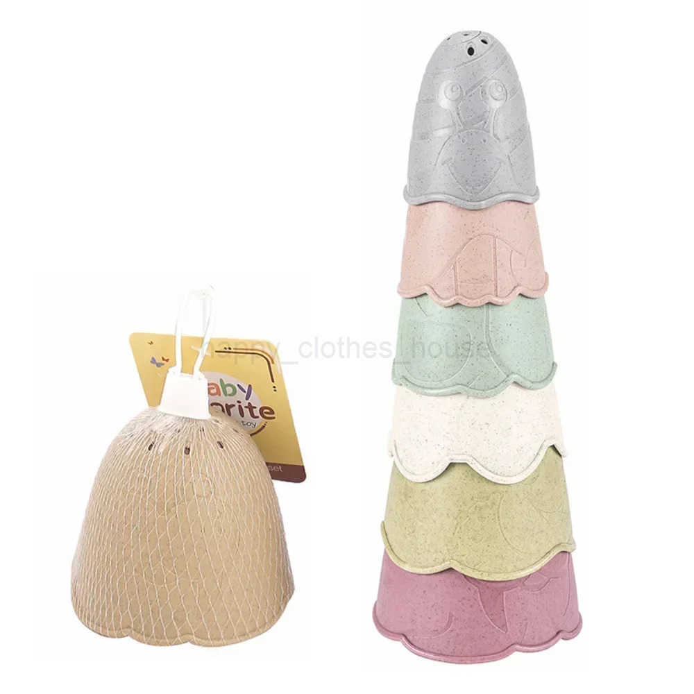 Baby Bath Toys Stacking Boat Toys Colorful Early Education Intelligence Gift Boat-shaped Stacked Cup Folding Tower Baby ToyXJ241207