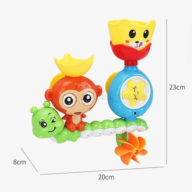 Baby Bath Toy Wall Sunction Cup Track Water Games Children Bathroom Monkey Caterpilla Bath Shower Toy for Kids Birthday GiftsXJ241025