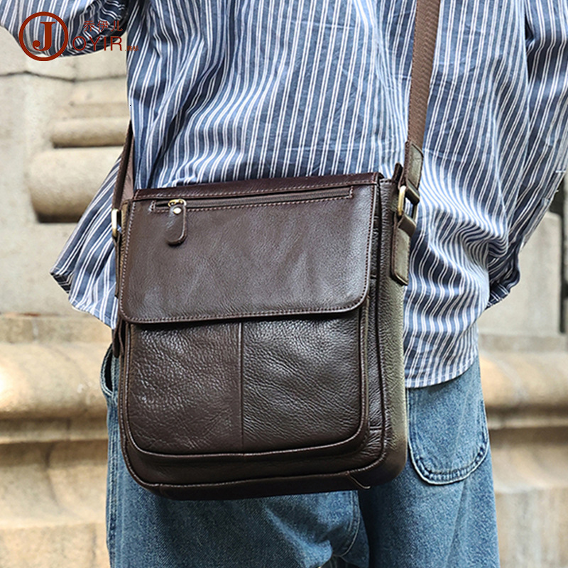 Head layer cowhide covered shoulder commuting leather bag, genuine leather, high-end feel, men's crossbody bag