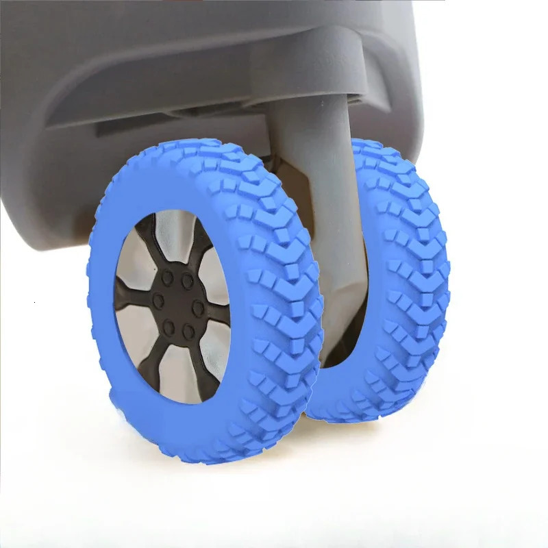 8 pieces of silicone wheel protectors for luggage noise reduction travel luggage trunk lid thick textured luggage accessories 241205