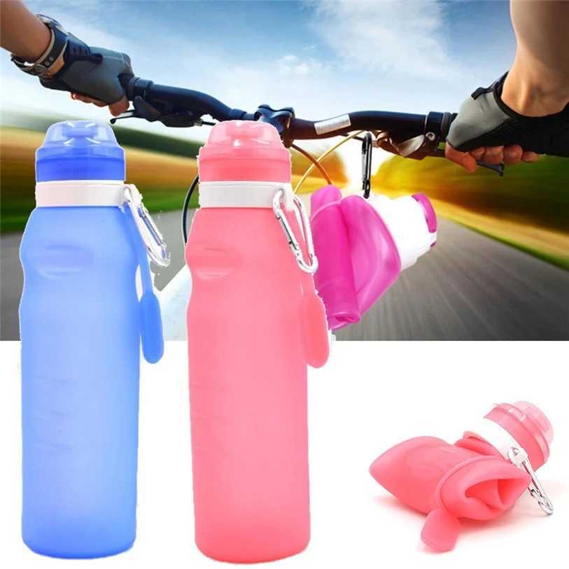 600ml Foldable Beverage Water Bottle Cup Silicone Travel Outdoor Sports Bicycle Accessories Z260202