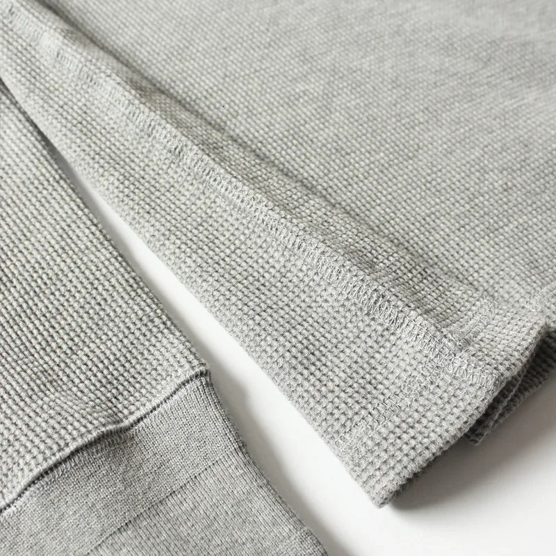 315g heavy-duty jumper American retro khaki waffle knit cotton necklace long sleeved sweater cotton mens slim fit sweater 241206