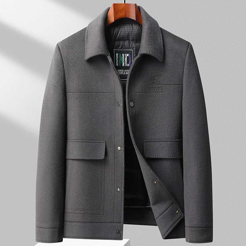 2024 Autumn/Winter New Mens Wool Coat Detachable Inner Jar Short Sleeve Jacket High end Fabric Youth Fashion Wool Coat X241207