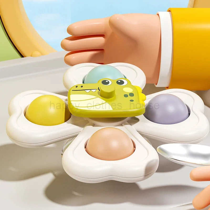 3PCS Suction Cup Spinner Toy Baby Bath Funny Game Educational Toys For Children Girls Boys Infant Sensory Stress Reliever GiftXJ241207