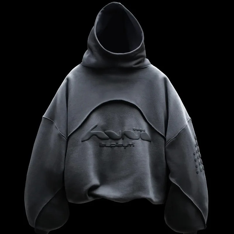 Y2K Harajuku Hoodie Fashion Letter Pattern Printing Splicing n Sweater Gothic Retro Mens Casual Wear 241206