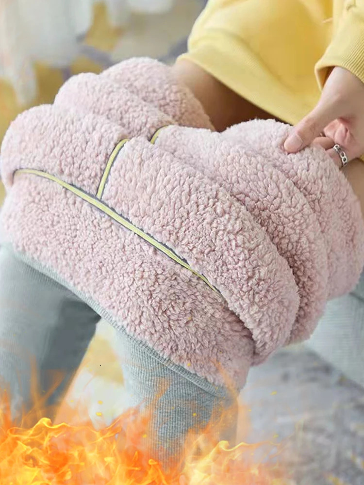 Thick leg womens thread ultra-thin winter warmth thick leg high waist elastic wool leg womens casual tight fitting 241206