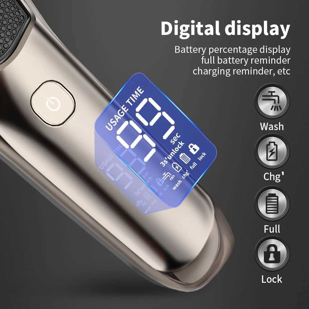 hiena Shaver Professional Razor Electric Shaving Machine Portable Beard Trimmer Rechargeable Razor Mini Shaver for MenXJ241207